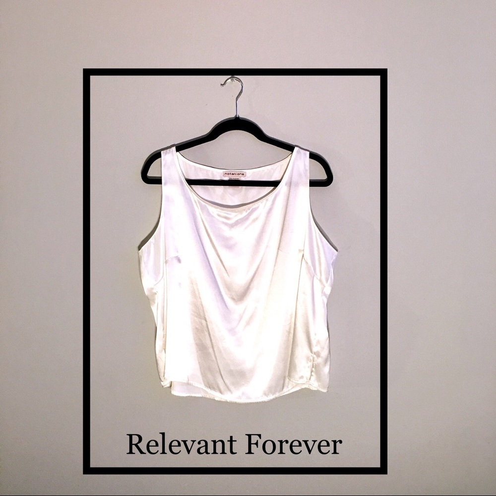White silky sleeveless top